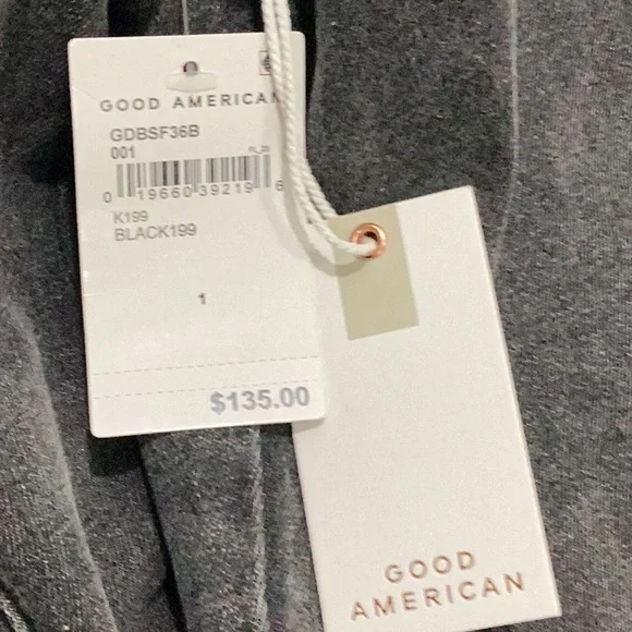 Good American NWT Black Denim Thong Bodysuit Button Down Size 1 (Small) - Picture 8 of 10